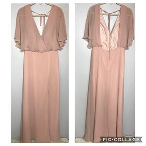 Watters & Watters Buff bridesmaid maxi dress 10